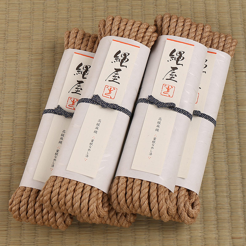 [5本セット] 高級麻縄(処理済) 天然色 太縄φ6.8mmｘ8Ｍ