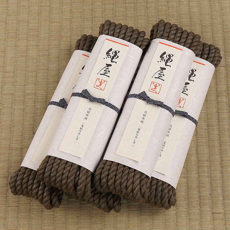 [5本セット] 高級麻縄(処理済) モスグリーン 標準φ6.5mmｘ10Ｍ